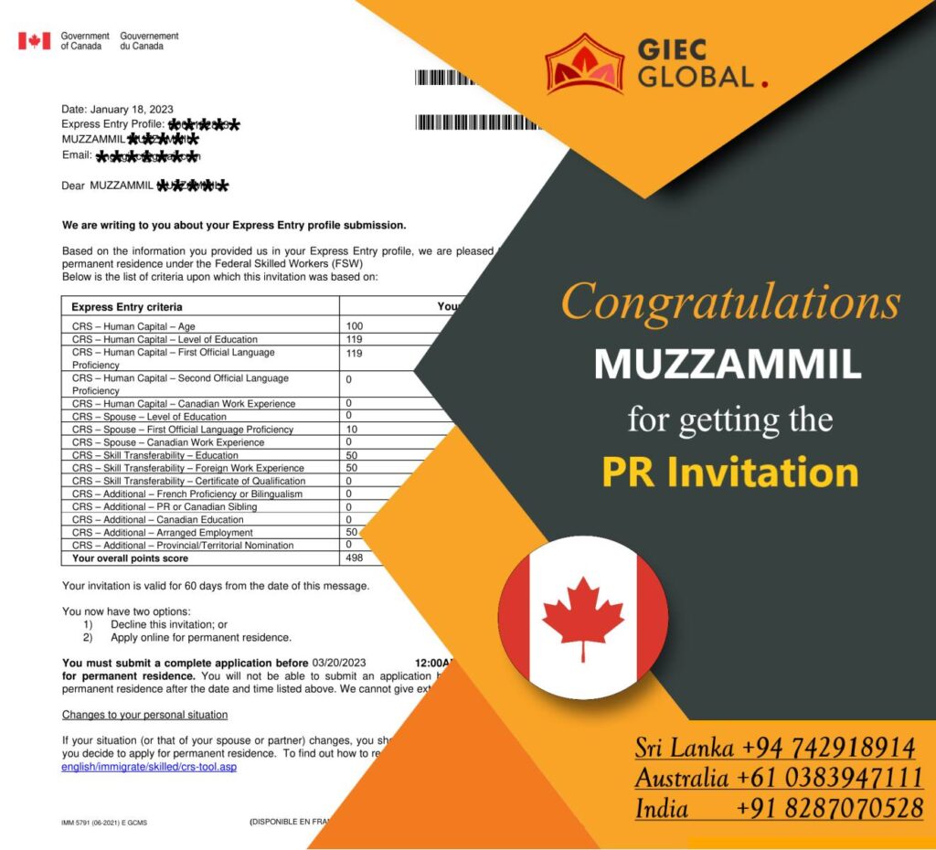 Canada PR Approved of Muzzammil