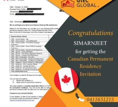 Canada Immigration Visa Granted of Simranjeet