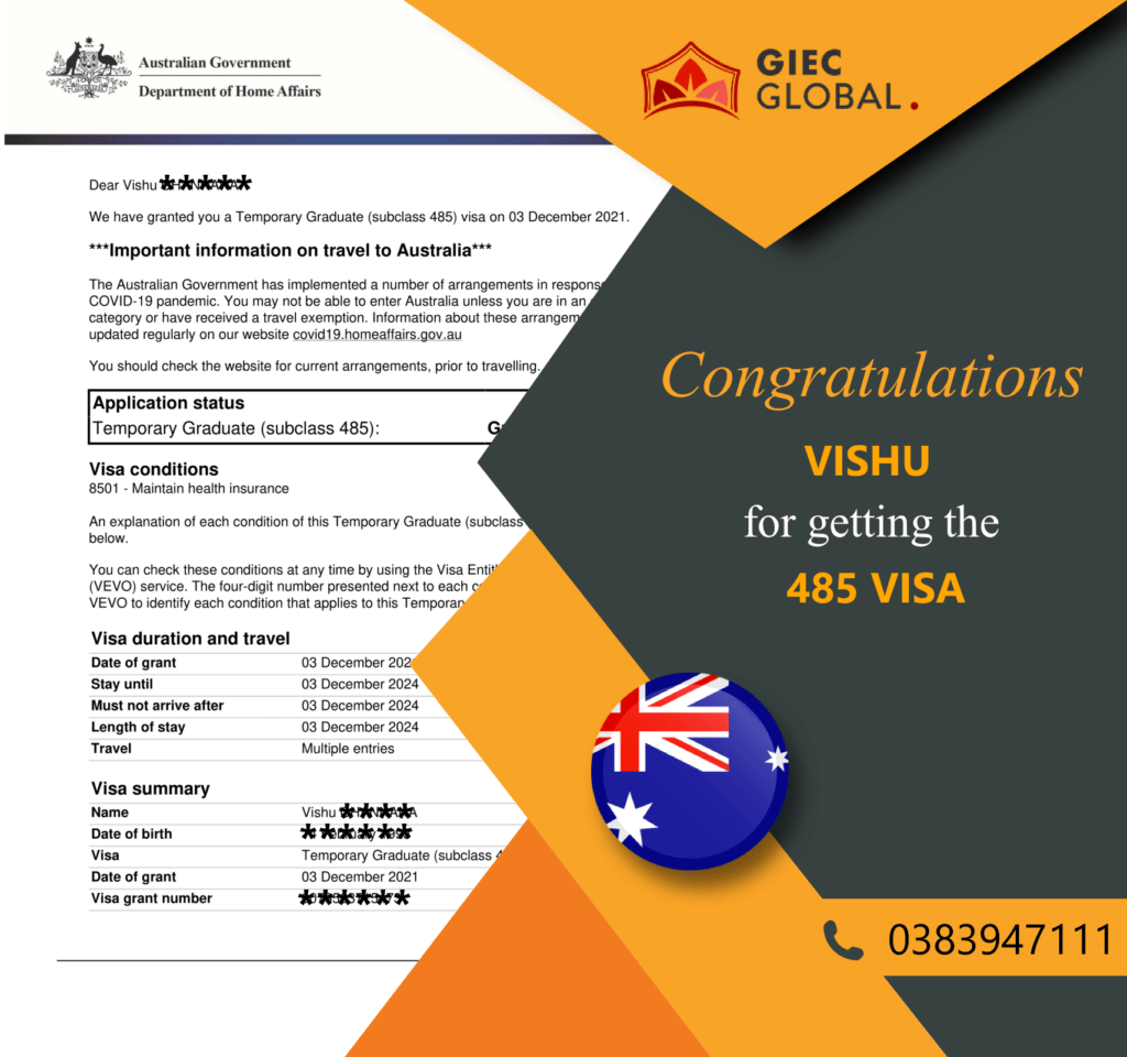 Australia Work Visa Granted of Vishu