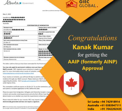 Canada AAIP Approved of Kanak Kumar