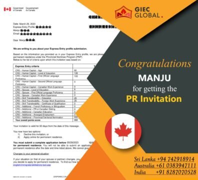 Canada PR Approved of MANJU