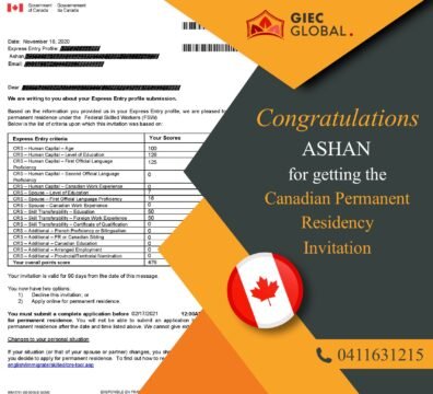 Canada PR Invitation of Ashan