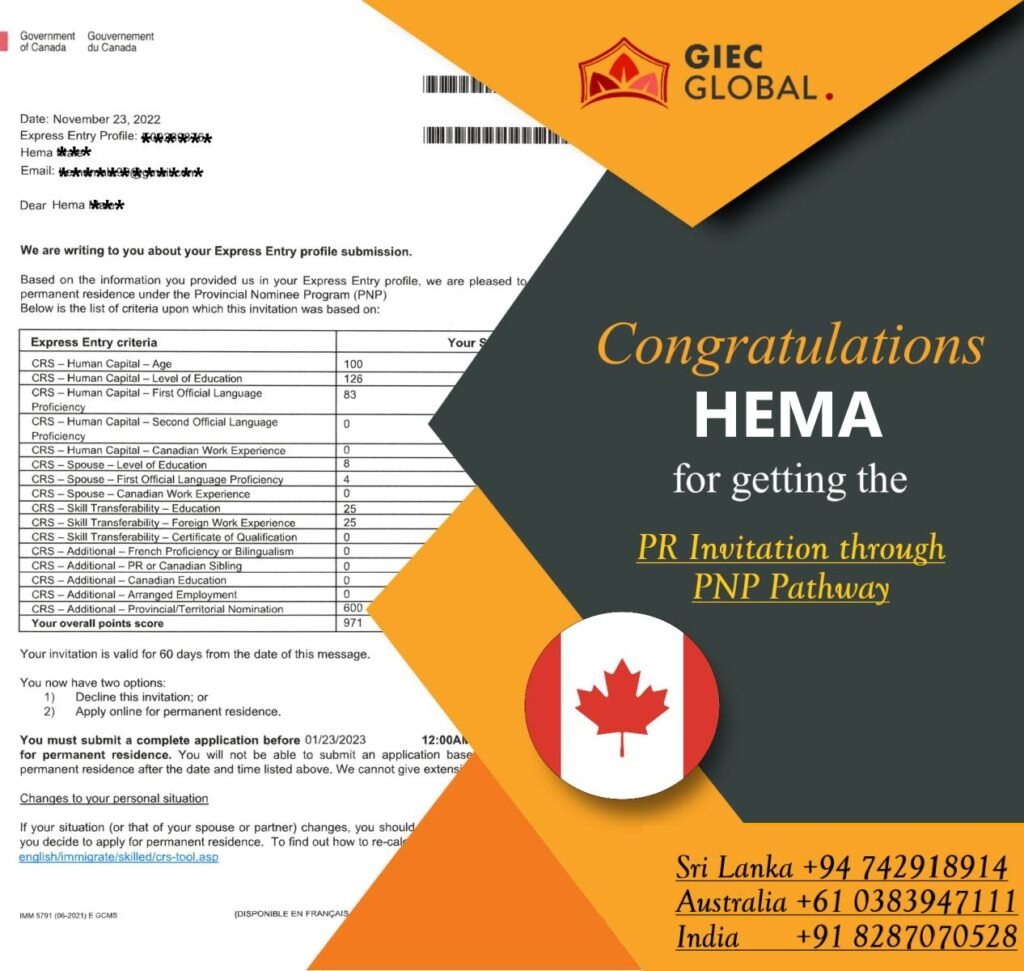 Canada PR approved of Hema