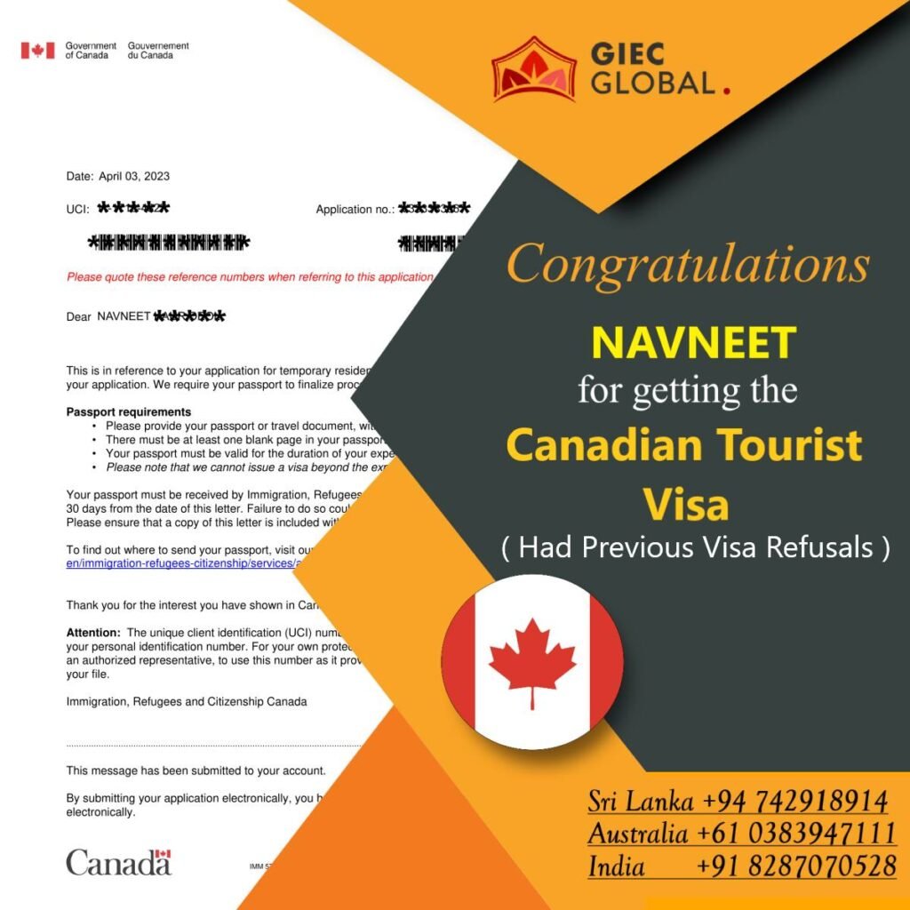 Canada Tourist Visa Granted of Navneet