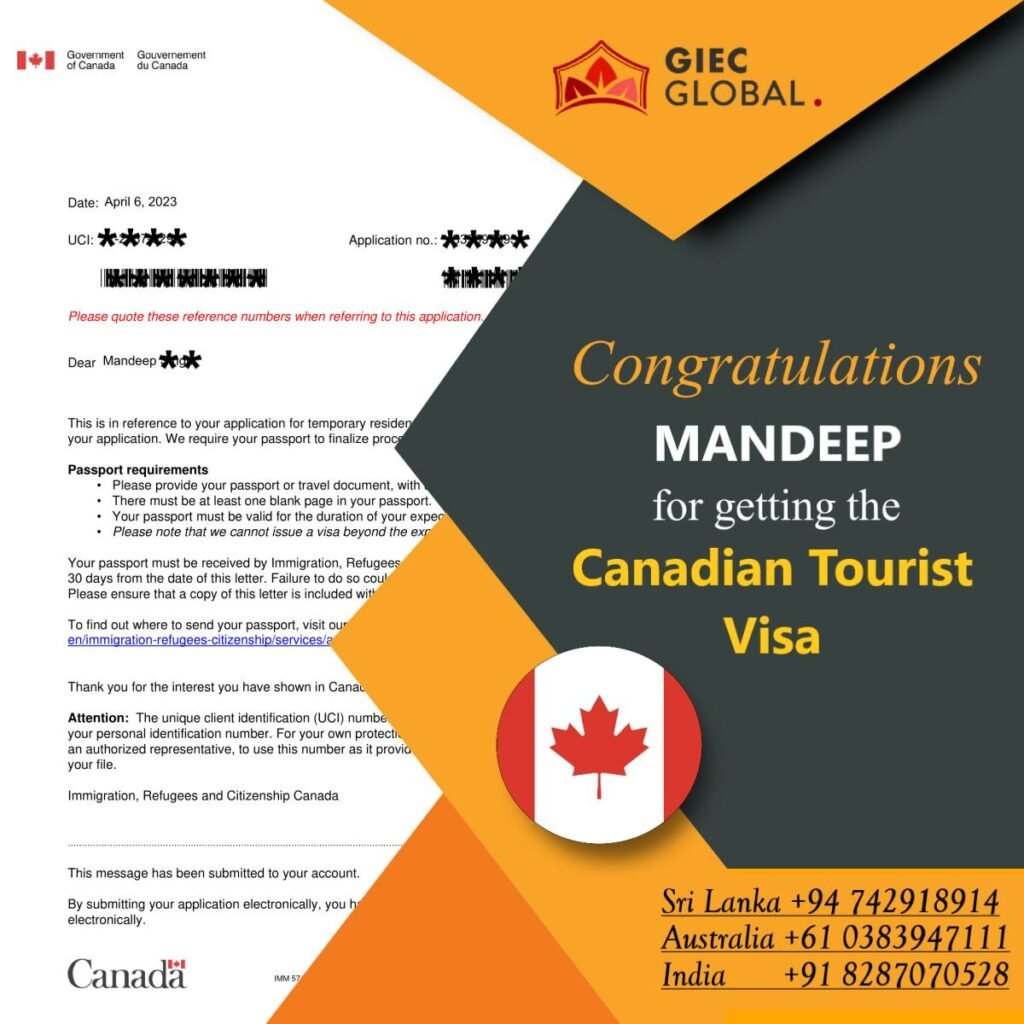 Canada Visitor Visa Granted of Mandeep