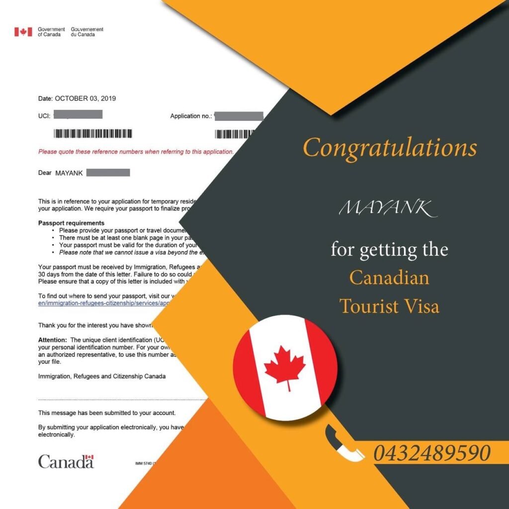 Canada Visitor Visa Granted of Mayank