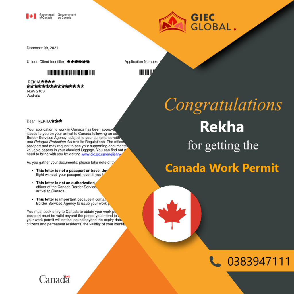 Canada Work Visa Granted of Rekha