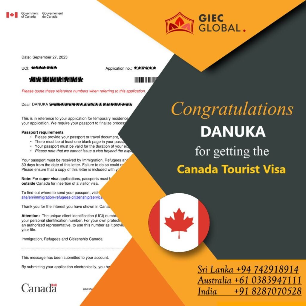DANUKA canada tourist visa granted