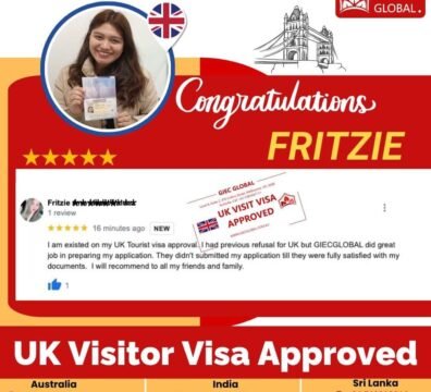 FRITZIE UK Tourist Visa Granteed
