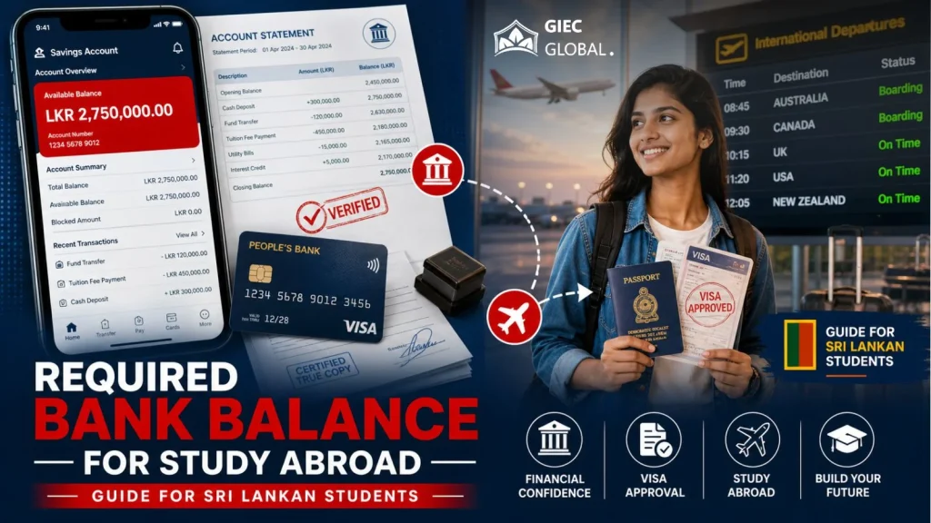 How much bank balance is required to study abroad from Sri Lanka
