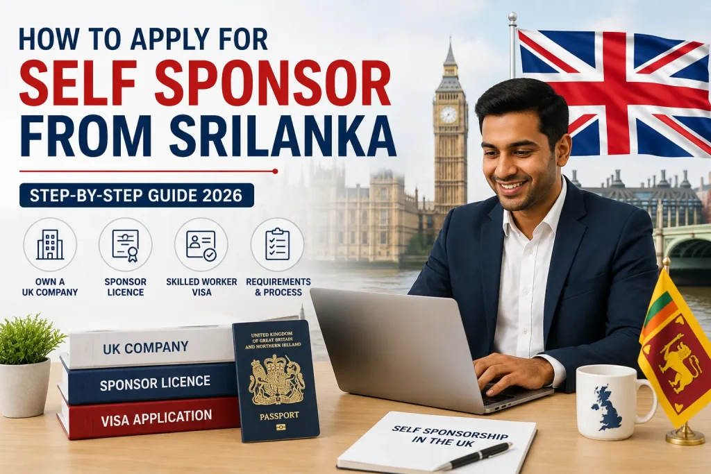 how to apply for self sponsor from srilanka